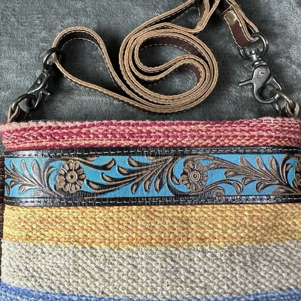 Myra Bag Crossbody Fringe Tooled leather Small